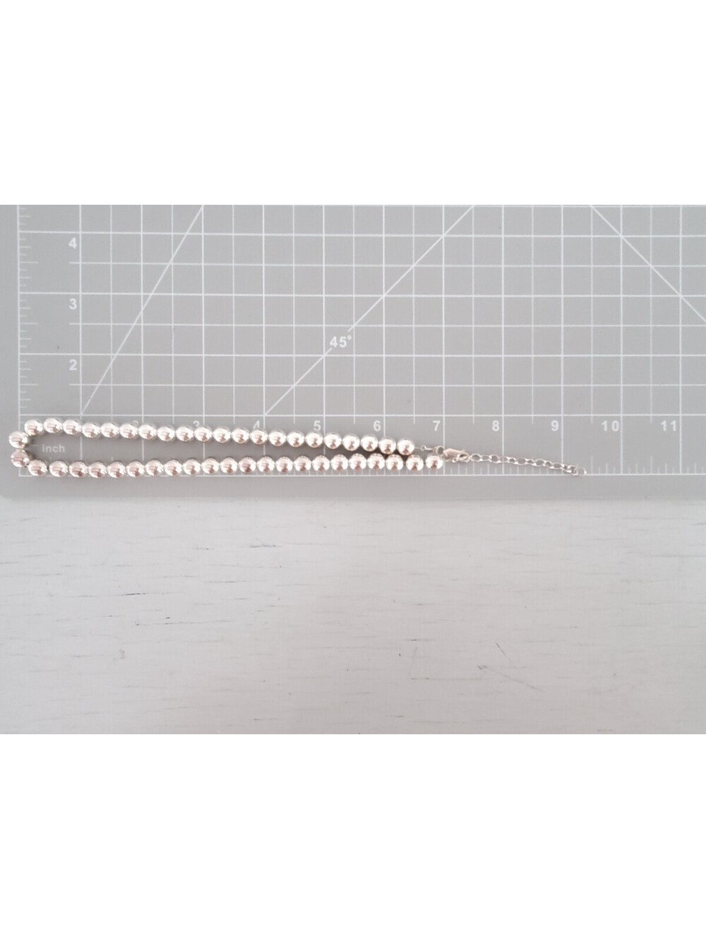 Vintage Sterling Silver Bead Necklace - Picture 4 of 5